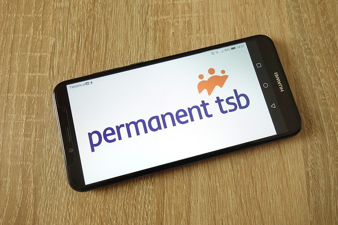 KONSKIE, POLAND - February 23, 2019: Permanent TSB Group Holdings plc logo displayed on smartphone