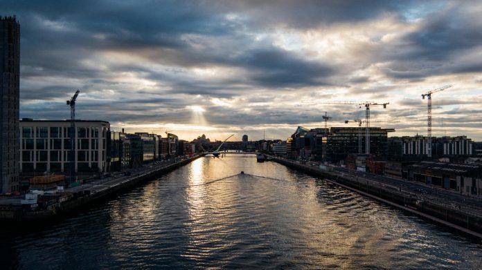 Central Bank of Ireland headquarters building in Dublin representing economic stability and financial governance
