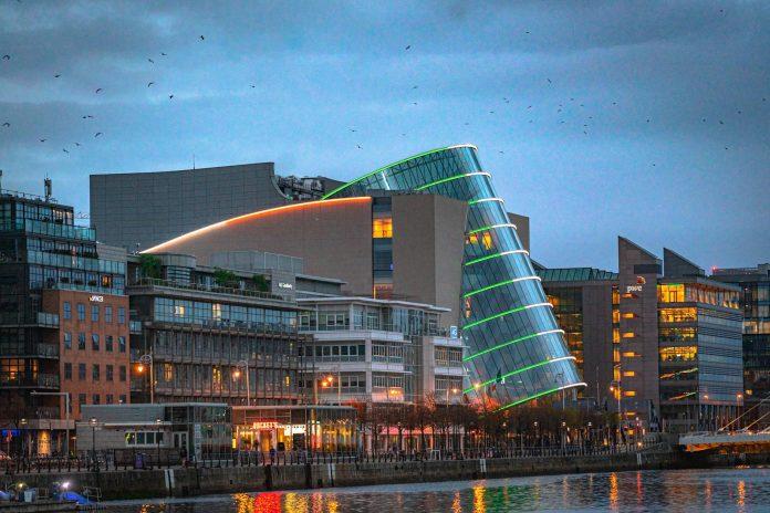Dublin business district representing Irish economic indicators and inflation data from Central Statistics Office