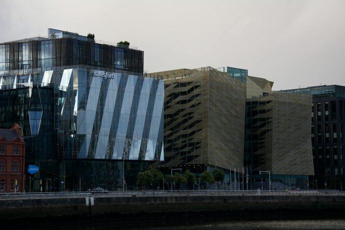Permanent TSB banking headquarters building in Dublin representing Irish financial services sector